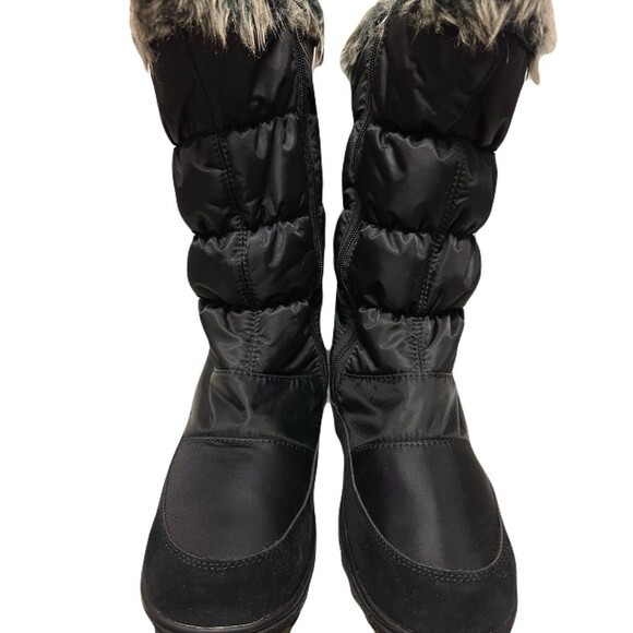 NEW Spring Step Womens Size 10.5-11 EU 42 Vanish Black Faux Fur Winter Snow Boot - Picture 5 of 8